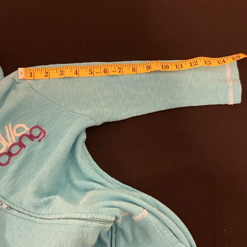 BILLABONG Girls Zip Up Sweatshirt/Hoodie Teal Size XL - Picture 9 of 9